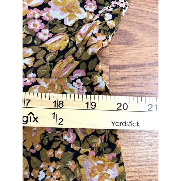 NWT Showpo Loree Midi Dress Puff Sleeve High Slit Black Floral Womens Size 16 - Picture 11 of 16